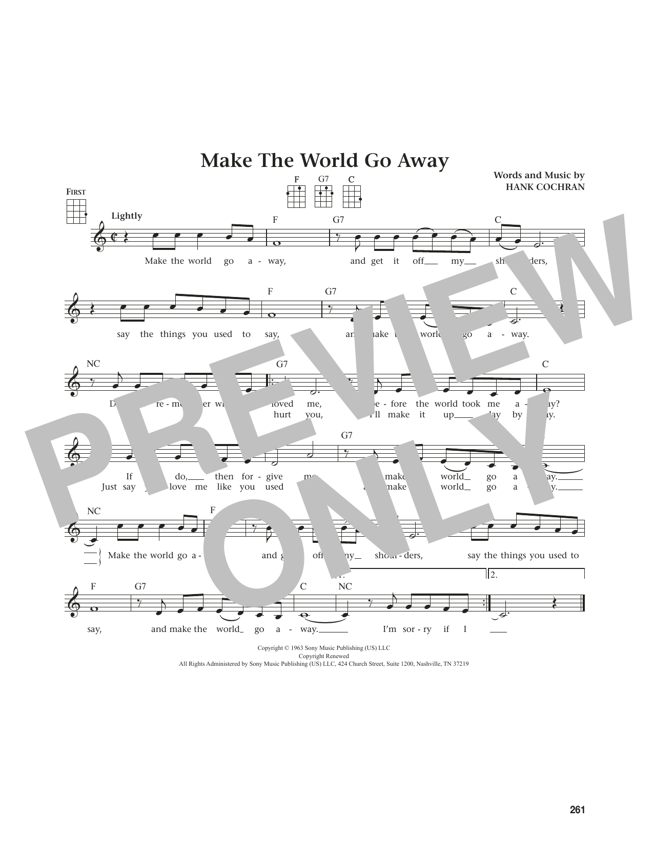 Produktgalerie: Seite 1 von 1 Make The World Go Away (from The Daily Ukulele) (arr. Jim Beloff), Eddy Arnold, Ukulele