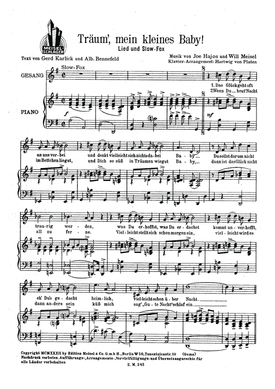 Produktbild zu: Träum, mein kleines BabyLied und Foxtrott