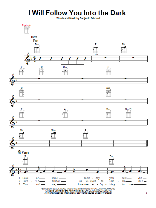 Product gallery: Page 1 of 1 I Will Follow You Into The Dark, Death Cab For Cutie