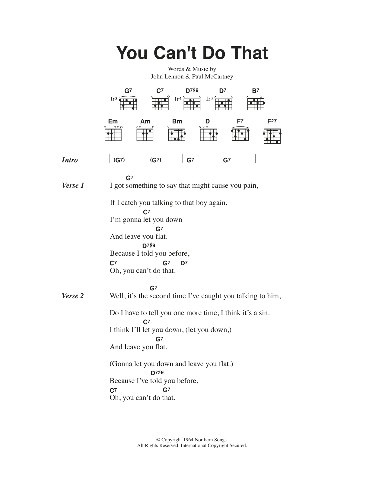 Product gallery: Page 1 of 1 You Can't Do That, The Beatles