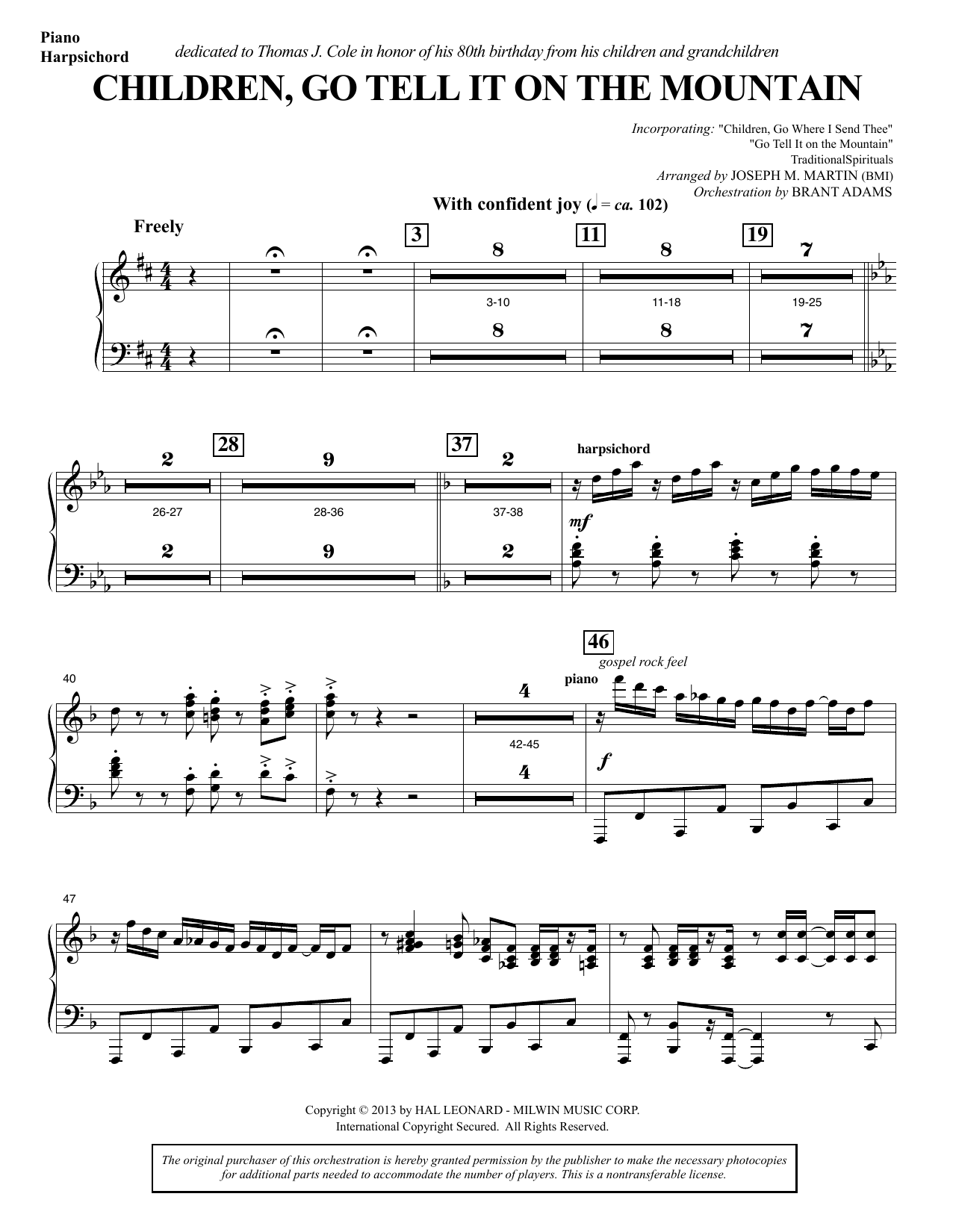 Product picture to: Children, Go Tell It on the Mountain - Piano