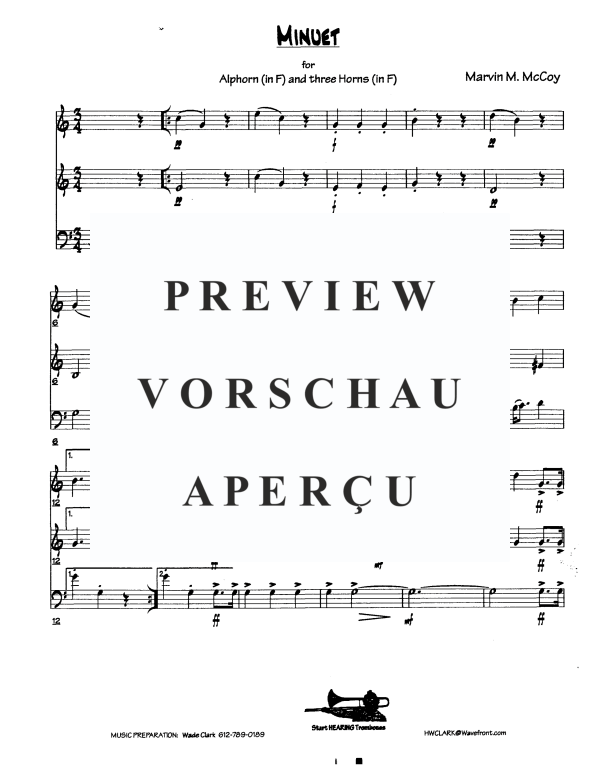 Produktgalerie: Seite 3 von 11 Minuet, , Alphorn in F und Horn Trio