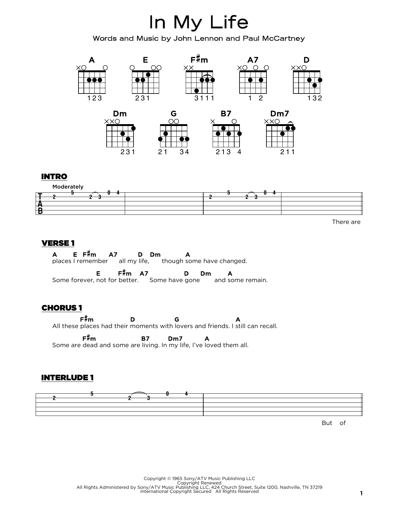 Produktgalerie: Seite 1 von 1 In My Life, The Beatles, Gitarre