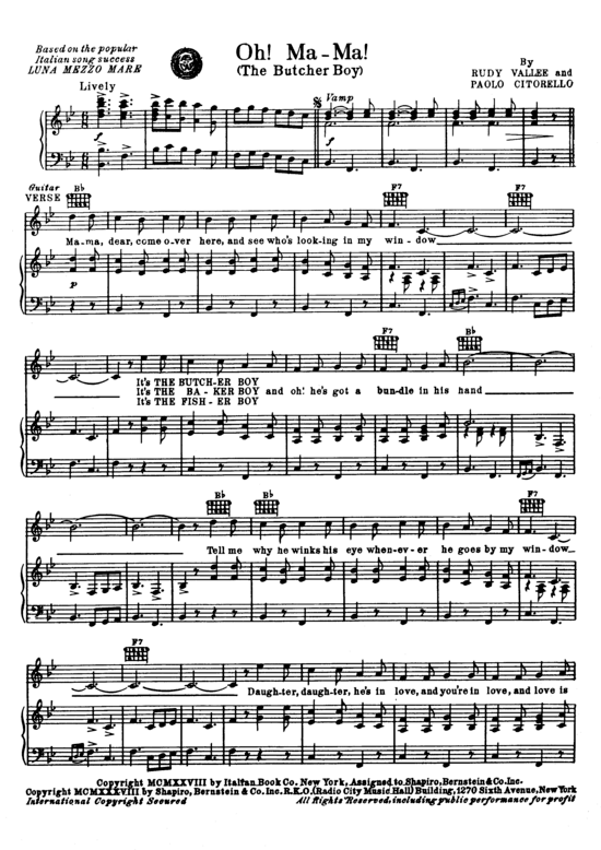 Produktbild zu: Oh! Ma-Ma! (The Butcher Boy) Popular Standard