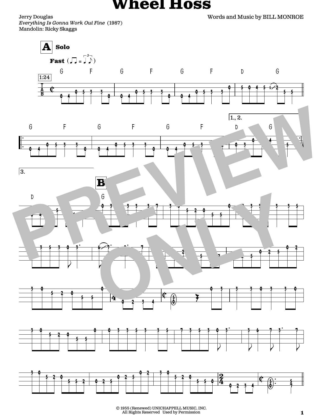Produktgalerie: Seite 1 von 1 Wheel Hoss (arr. Fred Sokolow), Bill Monroe