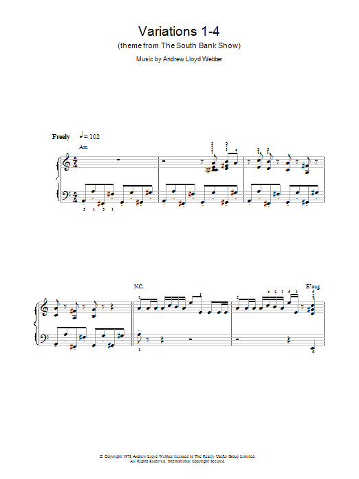 Product picture to: Variations 1-4 (theme from The South Bank Show)