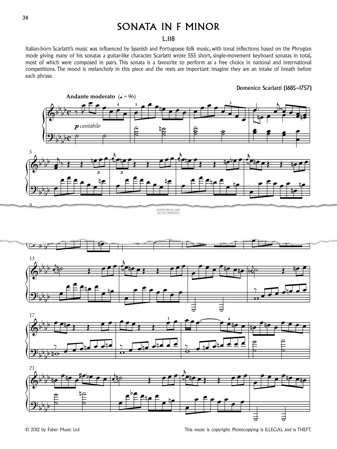 gallery: Sonata in F minor L.118, Domenico Scarlatti, Klavier