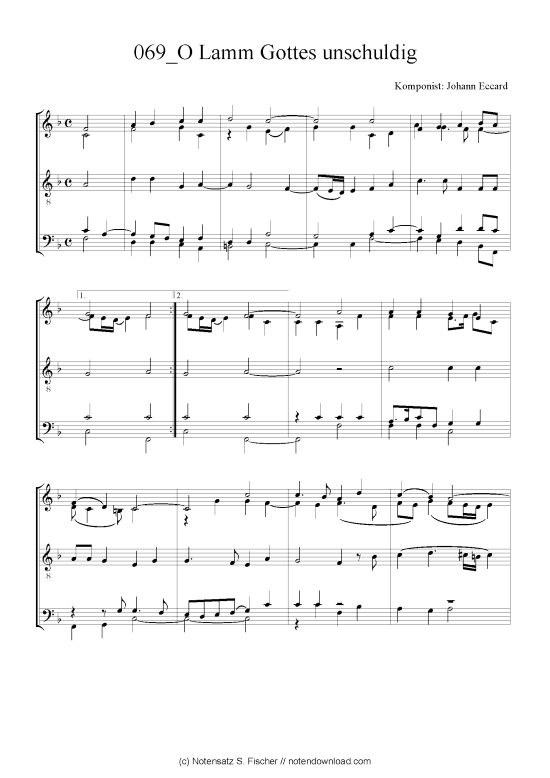 Product picture to: O Lamm Gottes unschuldig Johann Eccard