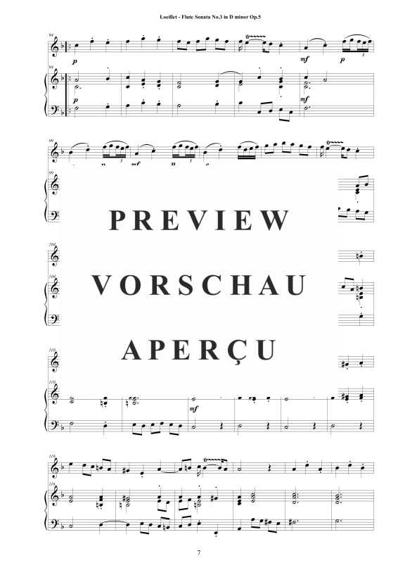 Produktgalerie: Seite 8 von 11 Flötensonate Nr. 3 d-Moll Op. 5, , Zwei Flöten und Cembalo
