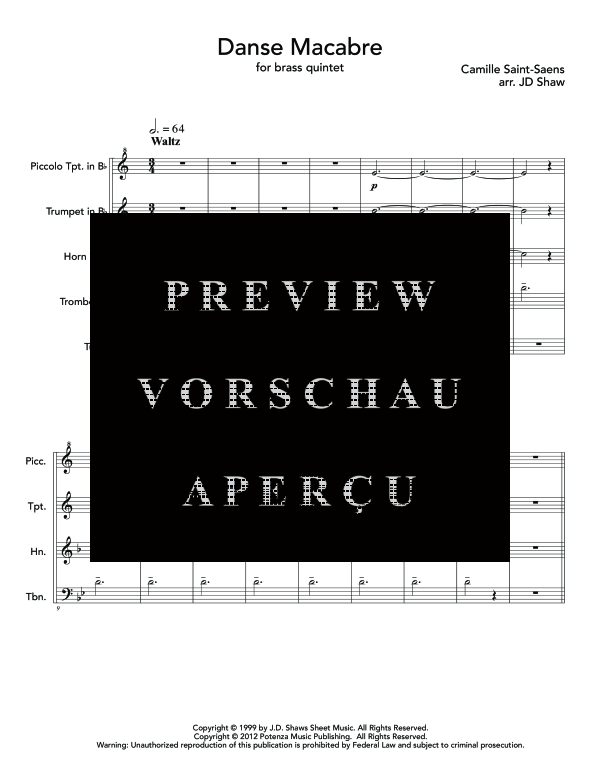 Produktgalerie: Seite 5 von 11 Danse Macabre, , (Blechbläser Quintett)