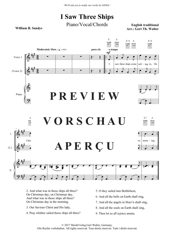 Produktbild zu: I Saw Three Ships Traditional