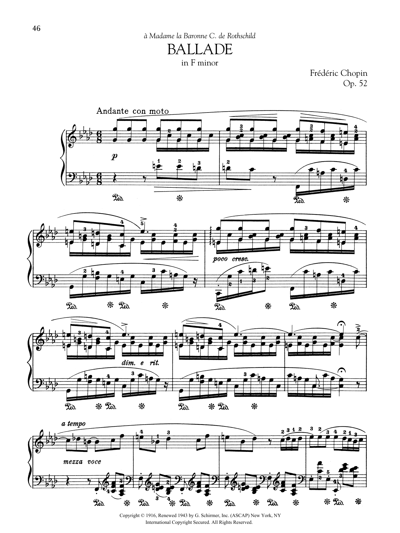Product gallery: Page 1 of 1 Ballade in F minor, Op. 52, Frédéric Chopin