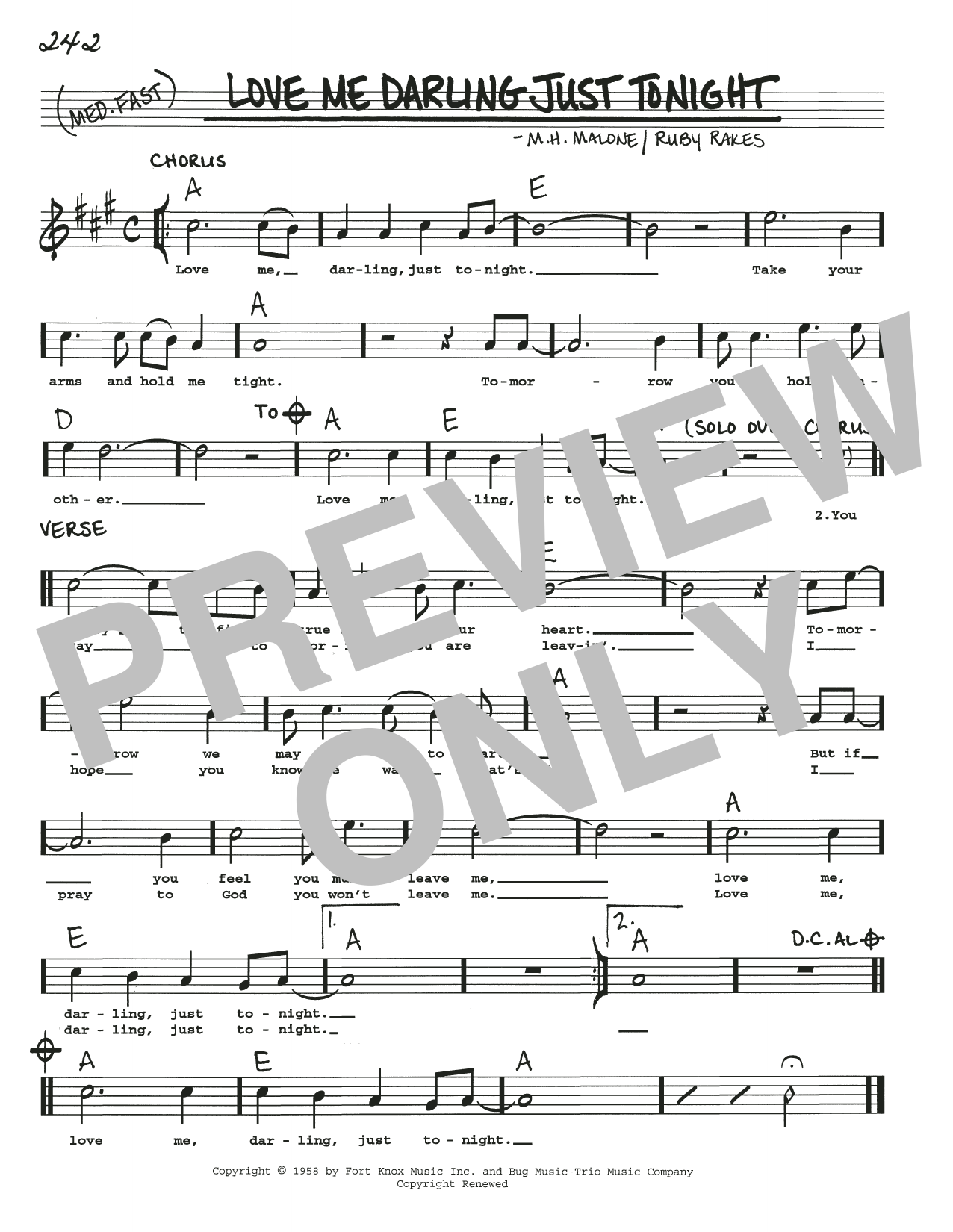 Produktbild zu: Love Me Darling Just Tonight