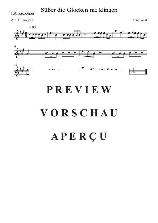 Product gallery: Page 3 of 6 Süßer die Glocken nie klingen , , (Saxophone Quartet AATB)