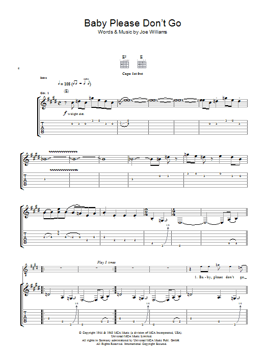 Produktgalerie: Seite 1 von 1 Baby, Please Don't Go, Them, Gitarre