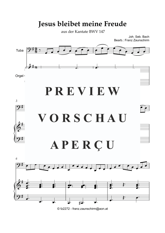 Produktgalerie: Seite 2 von 8 Jesus bleibet meine Freude, , Tuba und Orgel