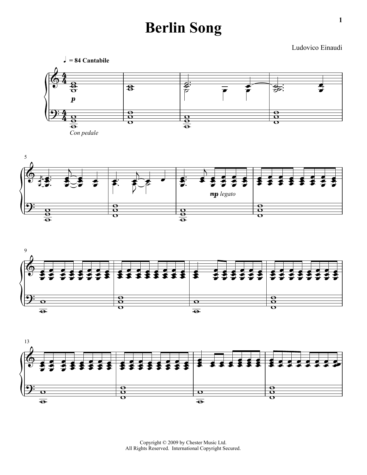 Product gallery: Page 1 of 1 Berlin Song, Ludovico Einaudi