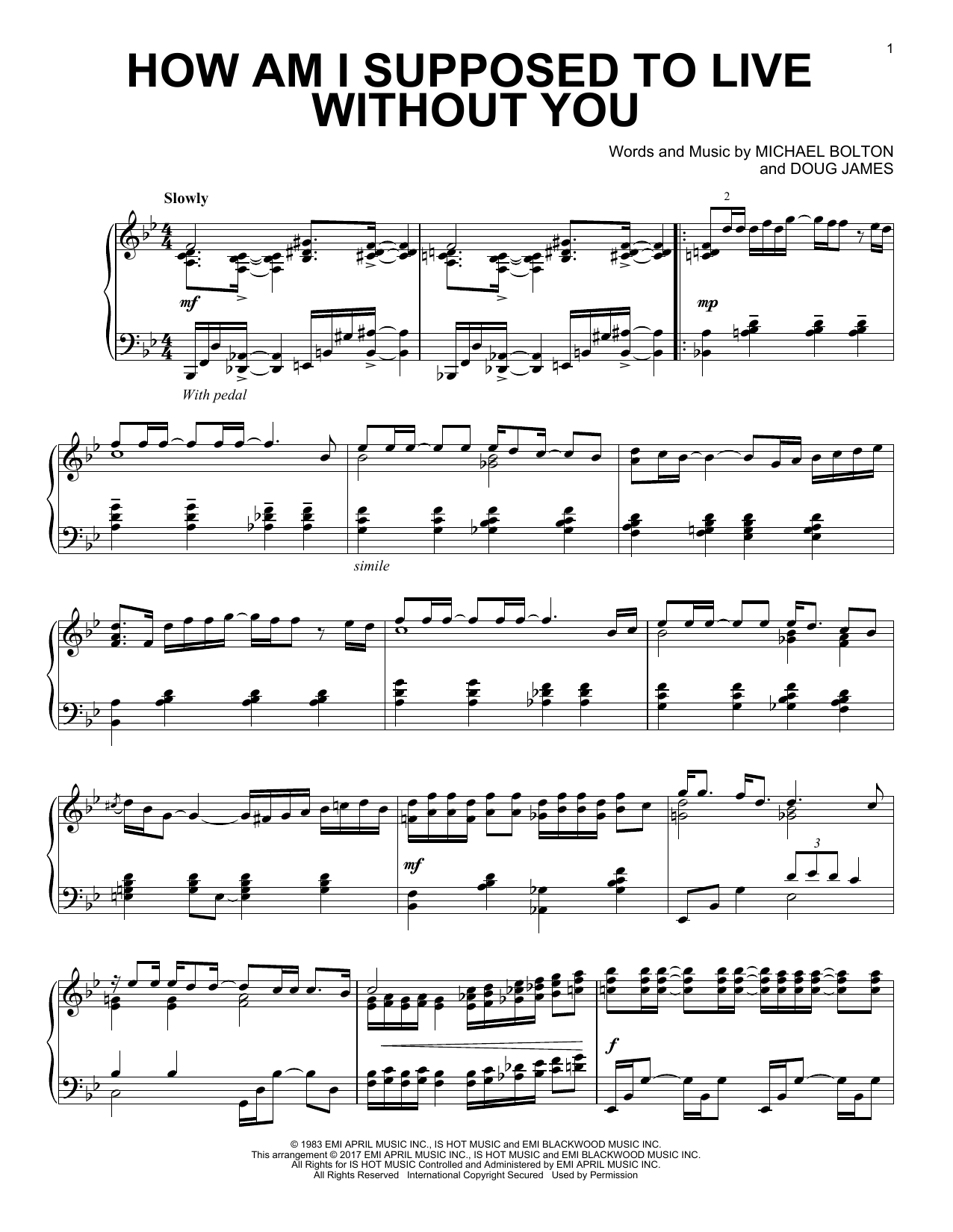 Product gallery: Page 1 of 1 How Am I Supposed To Live Without You, Michael Bolton