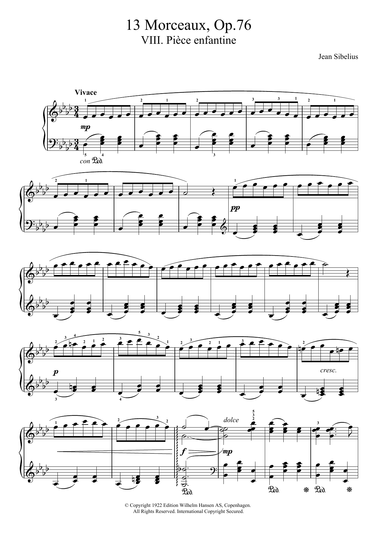 Product picture to: 13 Morceaux, Op.76 - VIII. Piece Enfantine