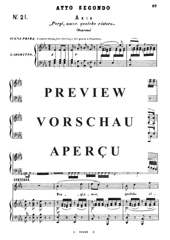 gallery: porgi amor qualche ristoro , , (Klavier + Sopran Solo), Ricordi