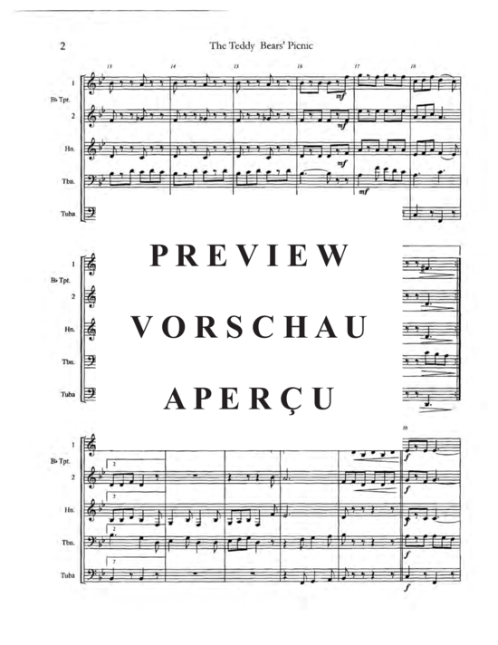 Produktgalerie: Seite 6 von 21 The Teddy Bear´s Picnic , , (Blechbläser Quintett)