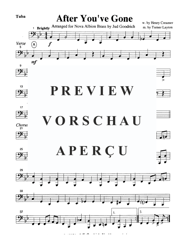 Produktgalerie: Seite 11 von 11 After You've Gone, , Blechbläser Quintett