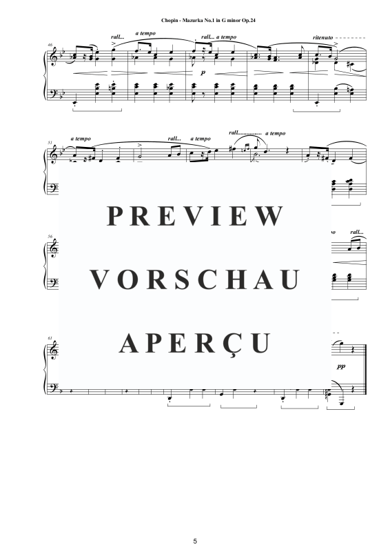 Produktgalerie: Seite 6 von 11 4 Mazurkas op. 24 für Klavier – Vollständige Partituren, , Klavier Solo
