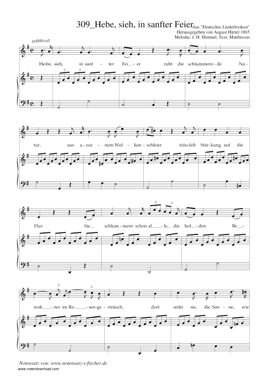 Product picture to: Hebe, sieh, in sanfter Feier J. H. Himme