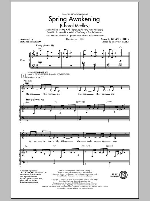 Produktbild zu: Spring Awakening (Choral Medley)
