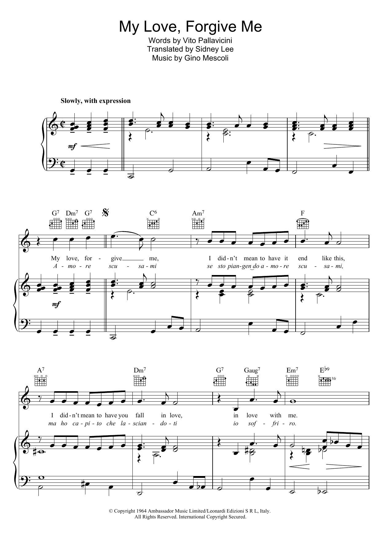 Produktgalerie: Seite 1 von 1 My Love Forgive Me (Amore Scusami), Peggy Lee, Gesang, Gitarre, Klavier