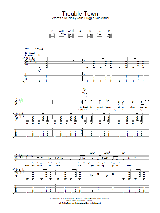 Produktgalerie: Seite 1 von 1 Trouble Town, Jake Bugg, Gitarre