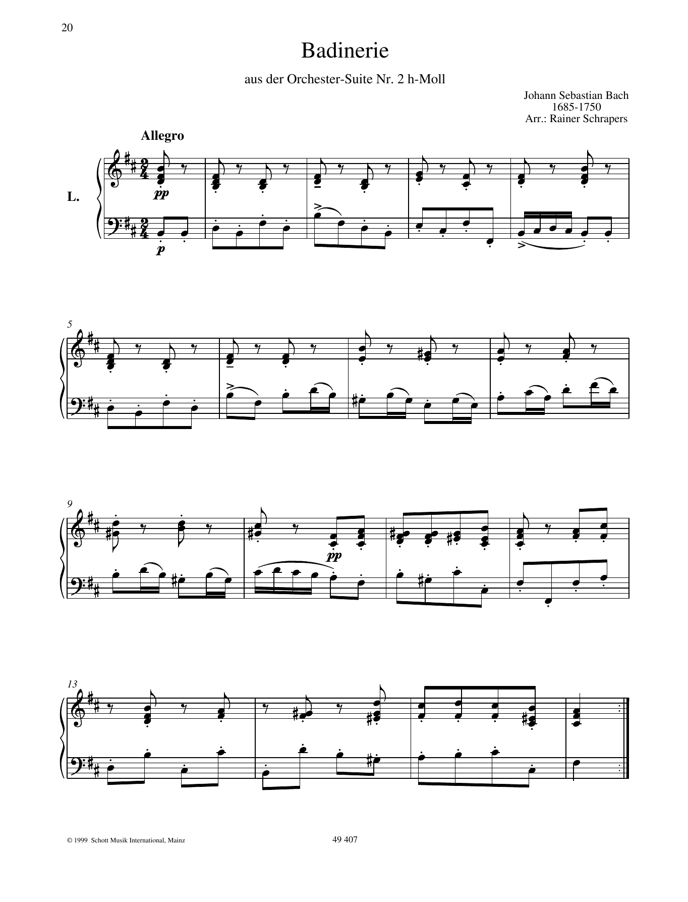 Produktgalerie: Seite 1 von 1 Badinerie, Johann Sebastian Bach, Klavier