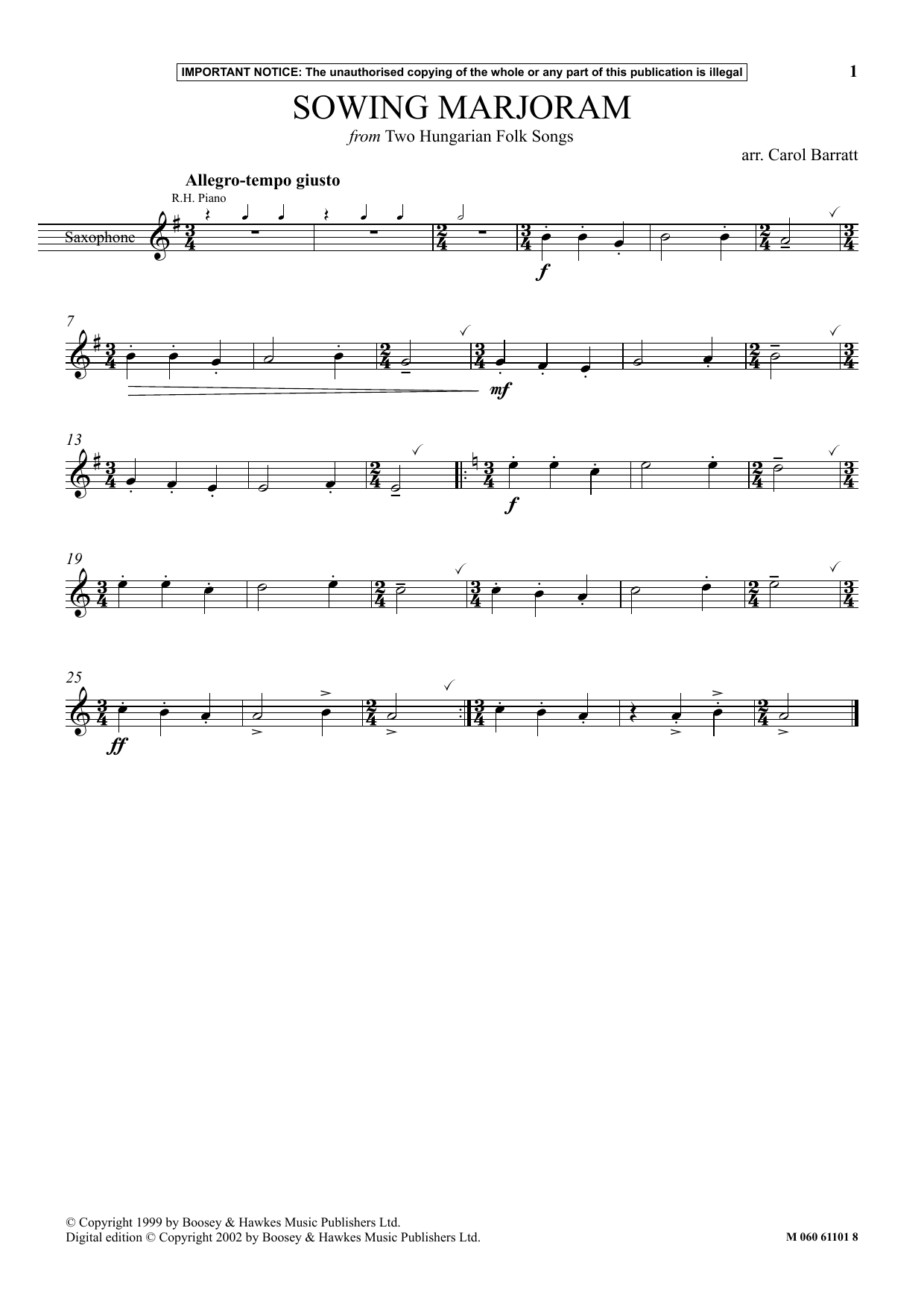Produktbild zu: Sowing Marjoram (from Two Hungarian Folk Songs)