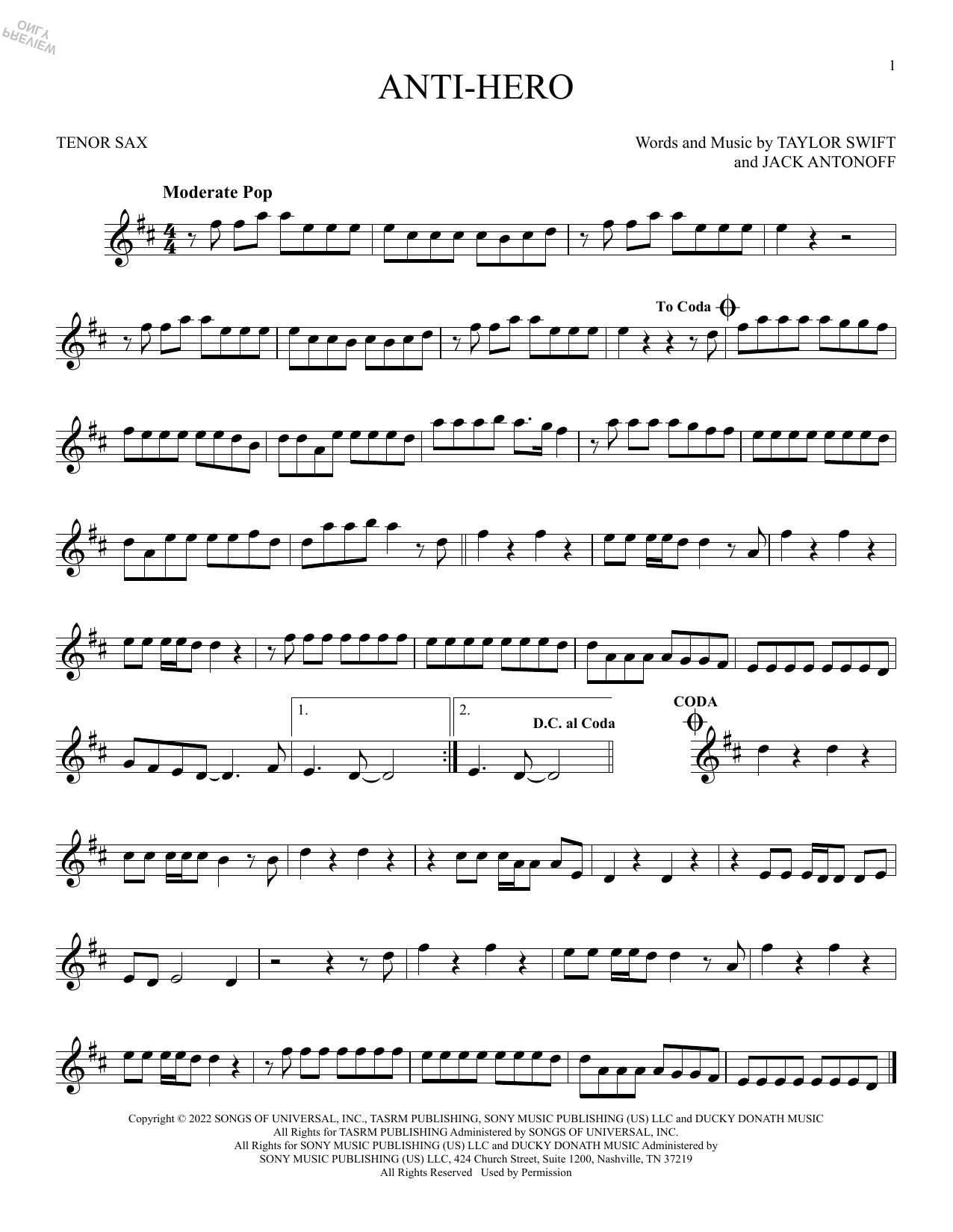 Product gallery: Page 1 of 1 Anti-Hero, Taylor Swift