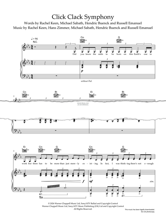 Produktgalerie: Seite 1 von 1 Click Clack Symphony, Raye, Gesang, Gitarre, Klavier