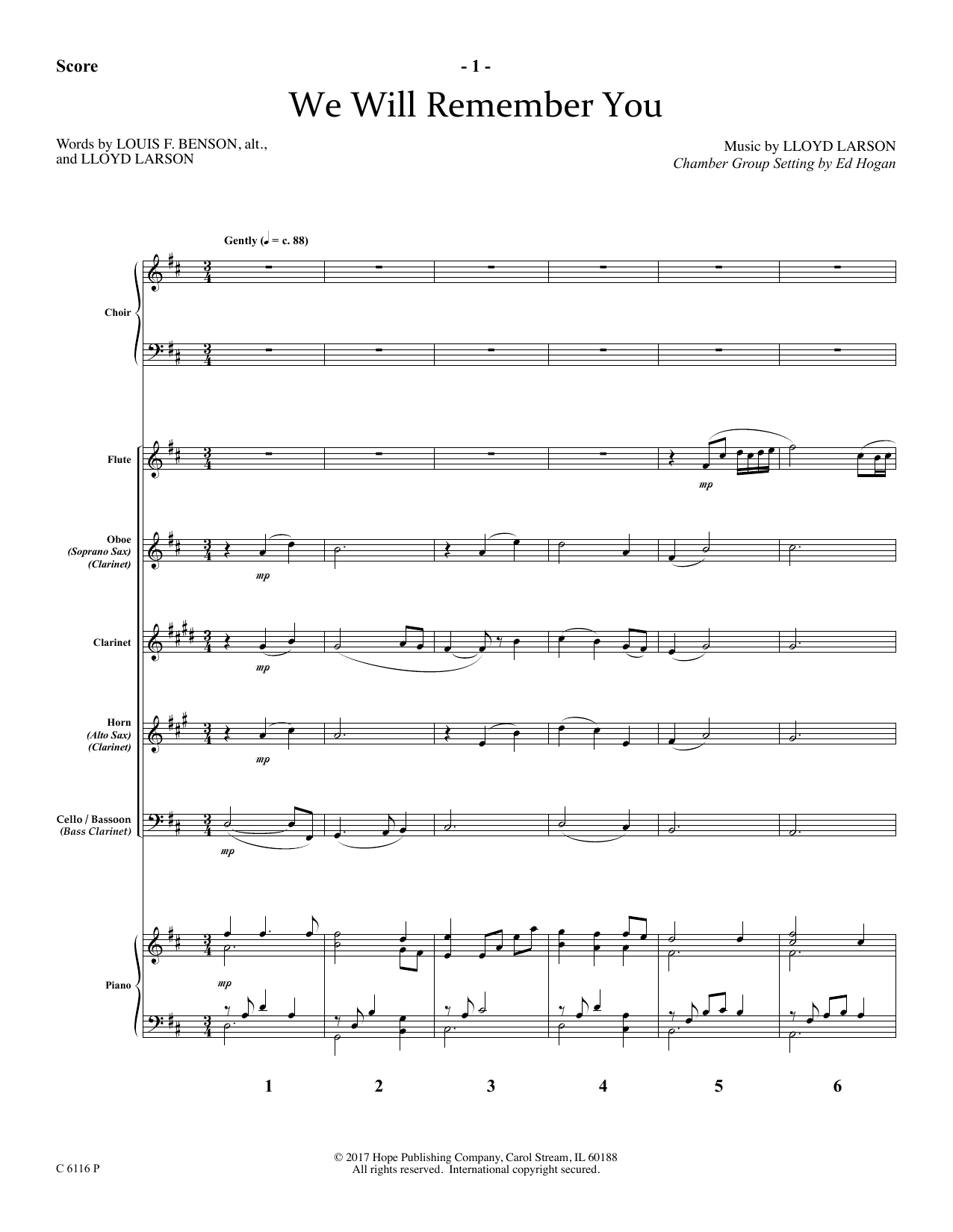 Product picture to: We Will Remember You - Full Score