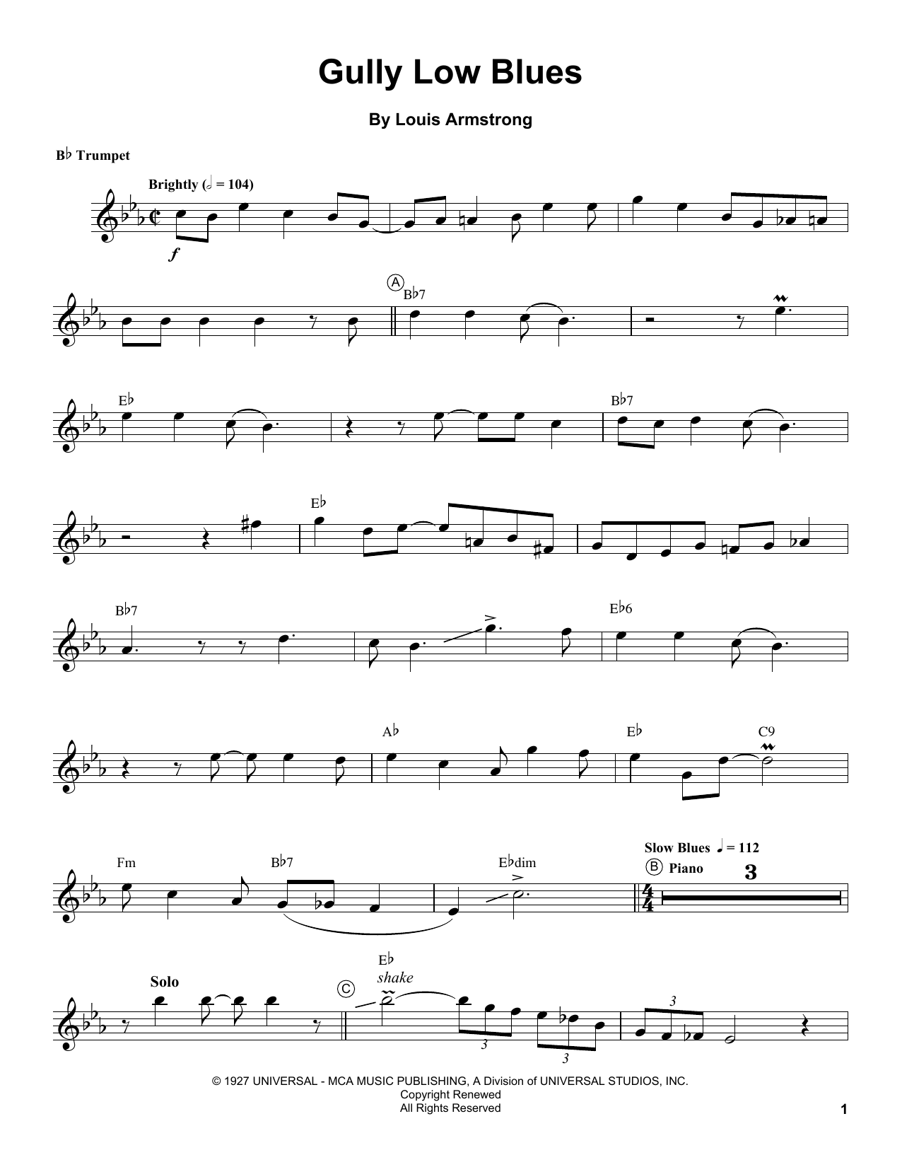 Produktgalerie: Seite 1 von 1 Gully Low Blues, Louis Armstrong, Trompete