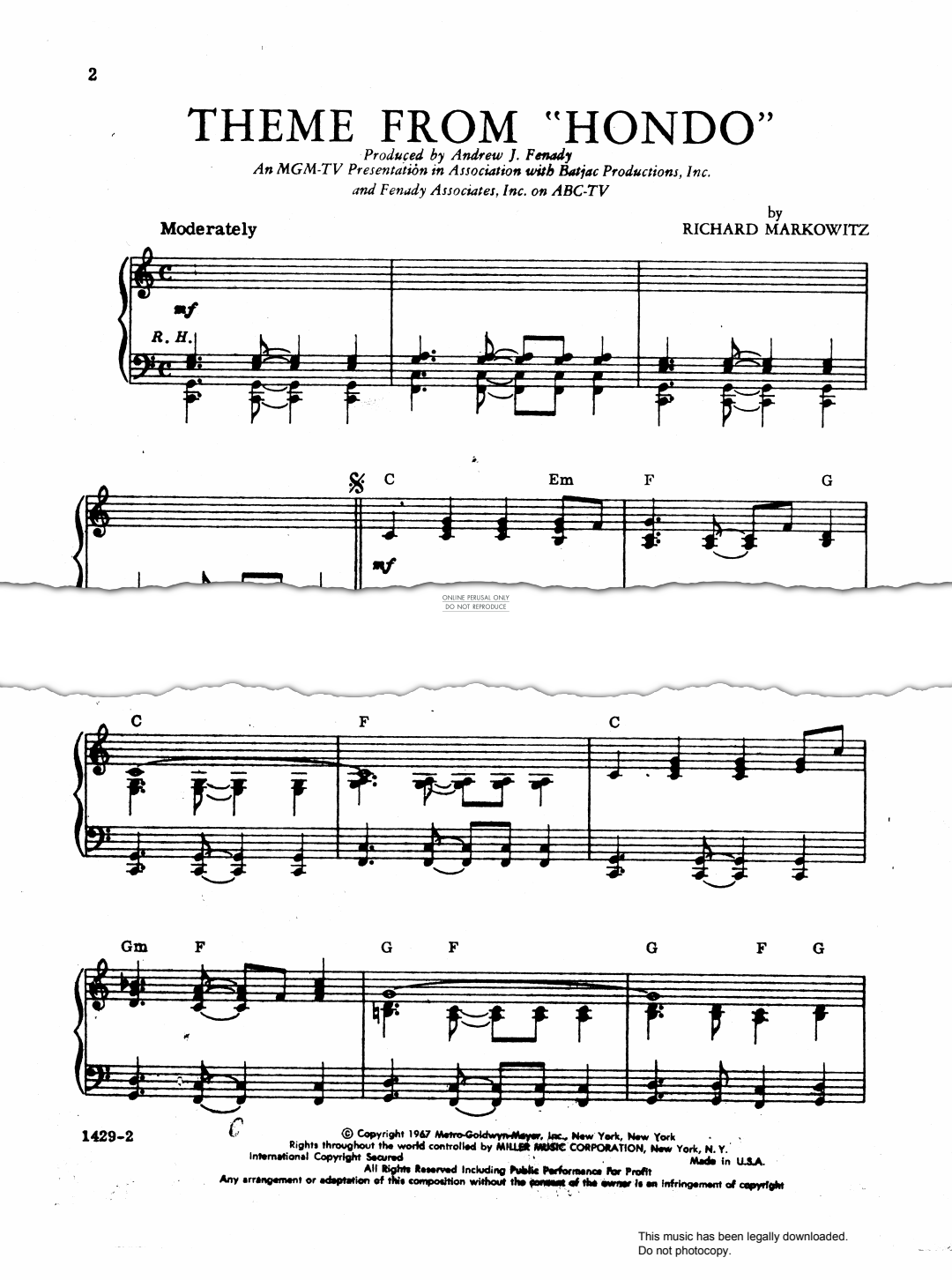 gallery: Theme from 'Hondo', Richard Markowitz, Gitarre, Klavier