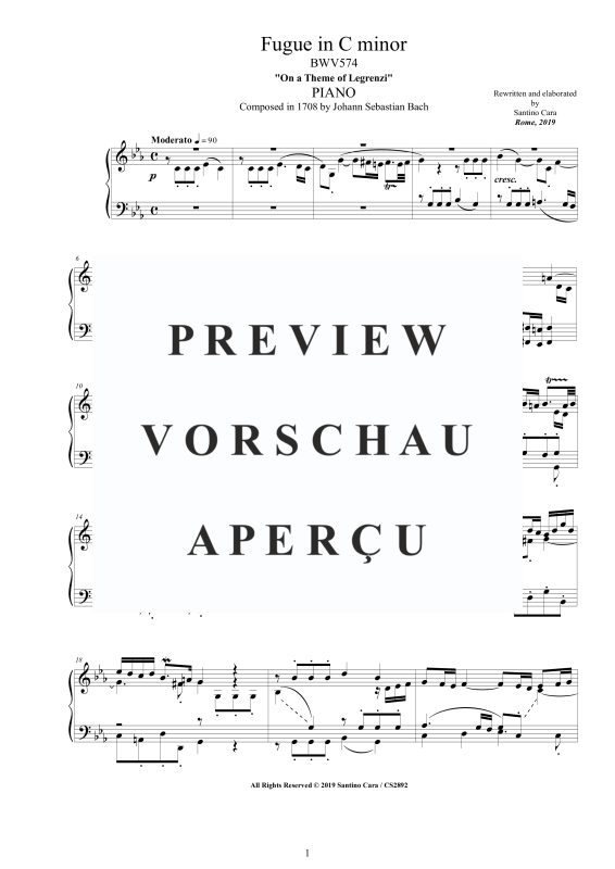 Product gallery: Page 2 of 9 Fuge in C-Moll BWV 574, , Solo Piano