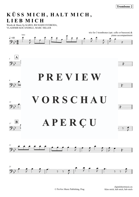 Produktgalerie: Seite 10 von 11 Küss Mich, Halt Mich, Lieb Mich, Egli, Beatrice, (Posaunen Trio + Klavier)