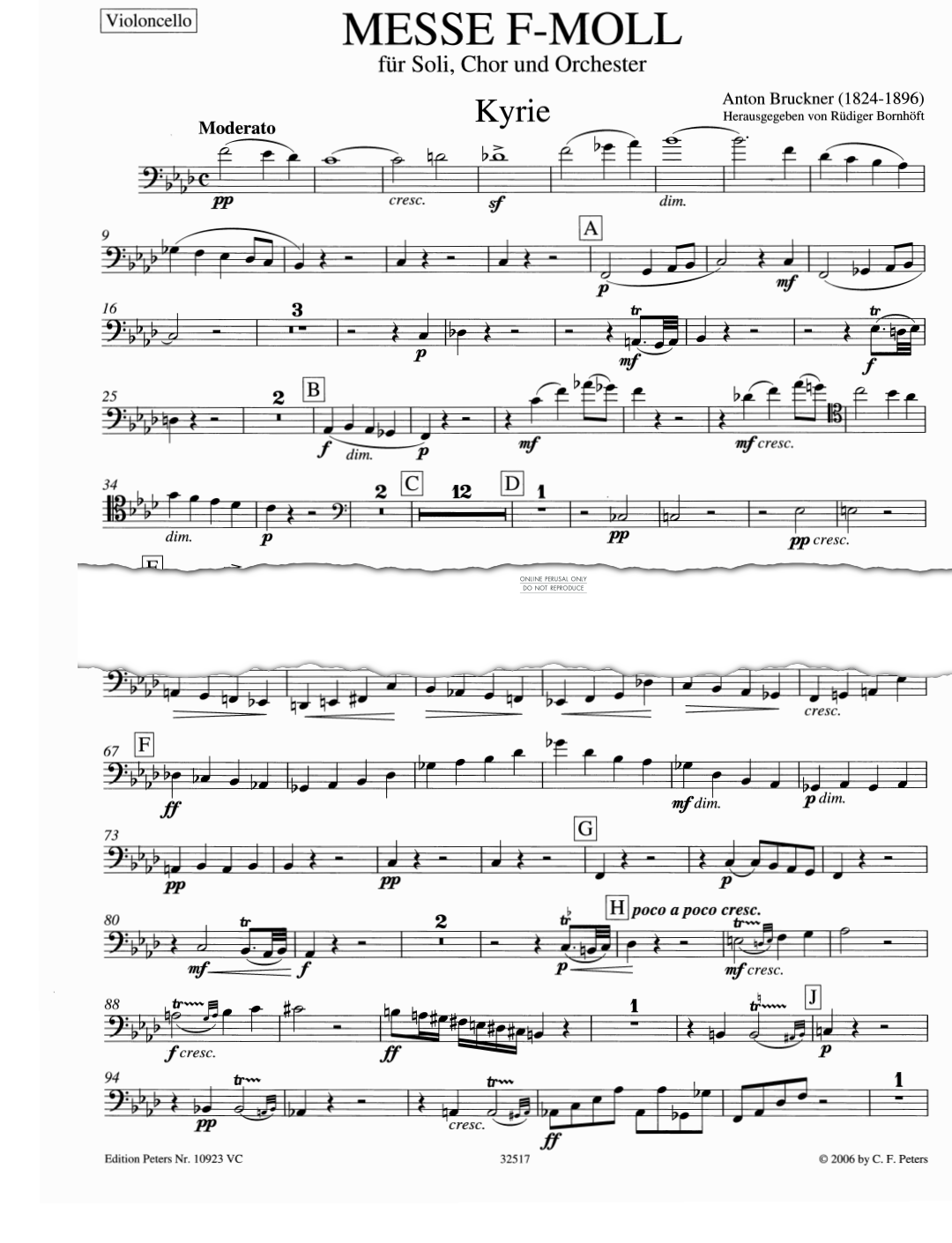Produktbild zu: Mass in F Minor (Violoncello)