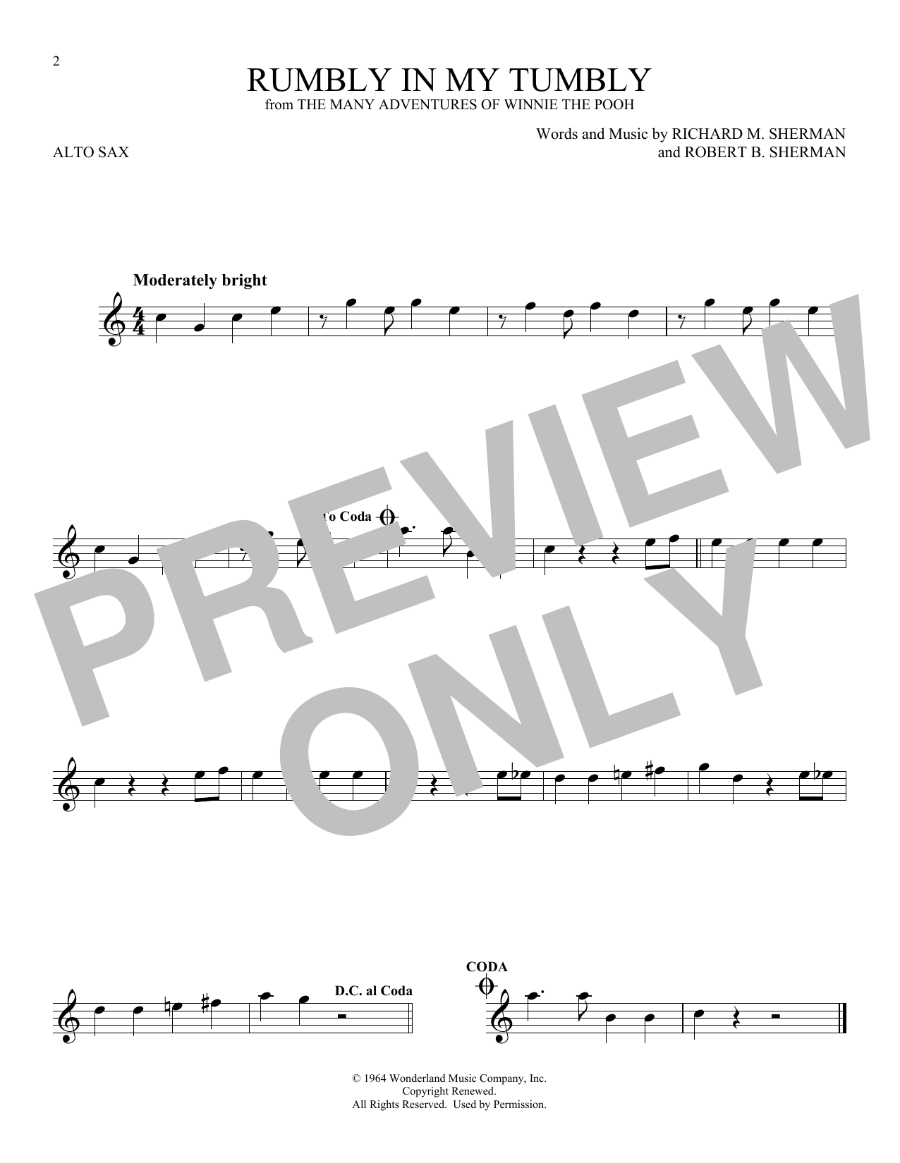 Product gallery: Page 1 of 1 Rumbly In My Tumbly (from The Many Adventures Of Winnie The Pooh), Sherman Brothers