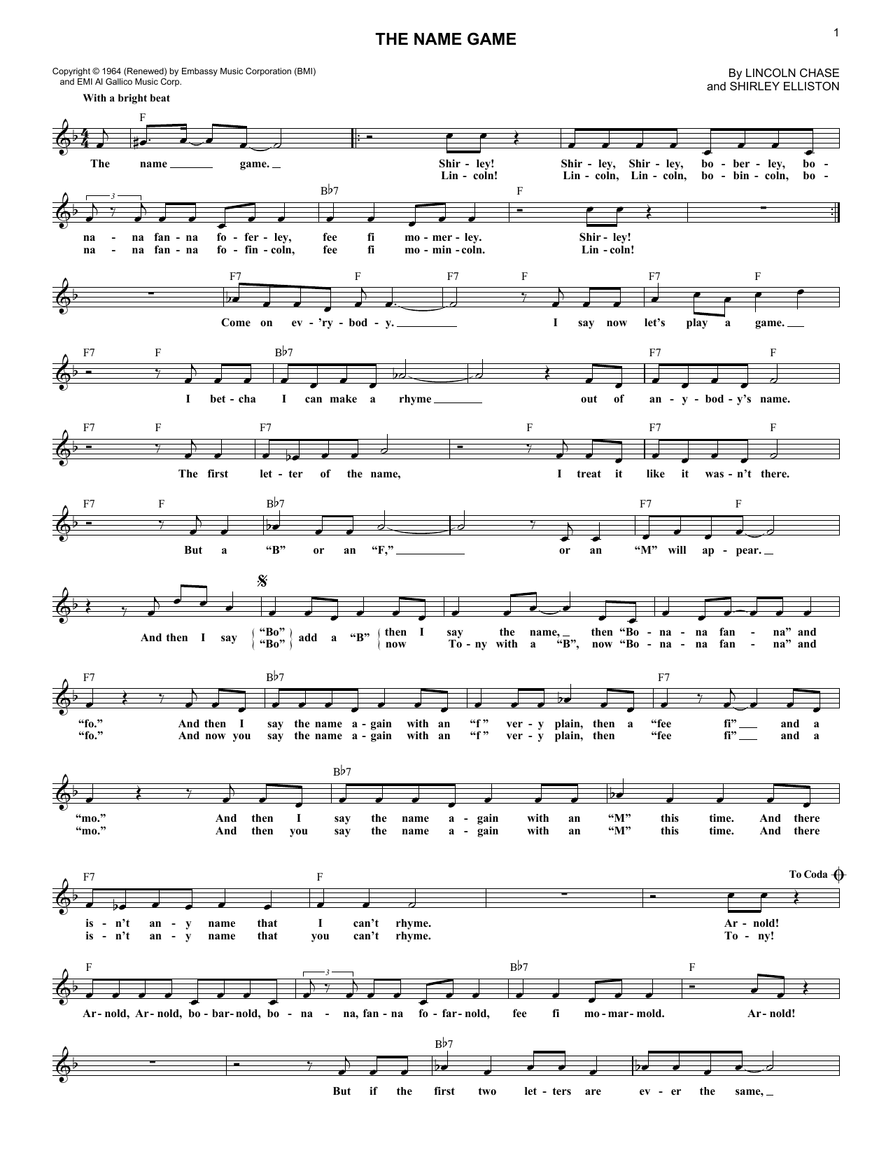 Product picture to:  The Name Game - Shirley Ellis