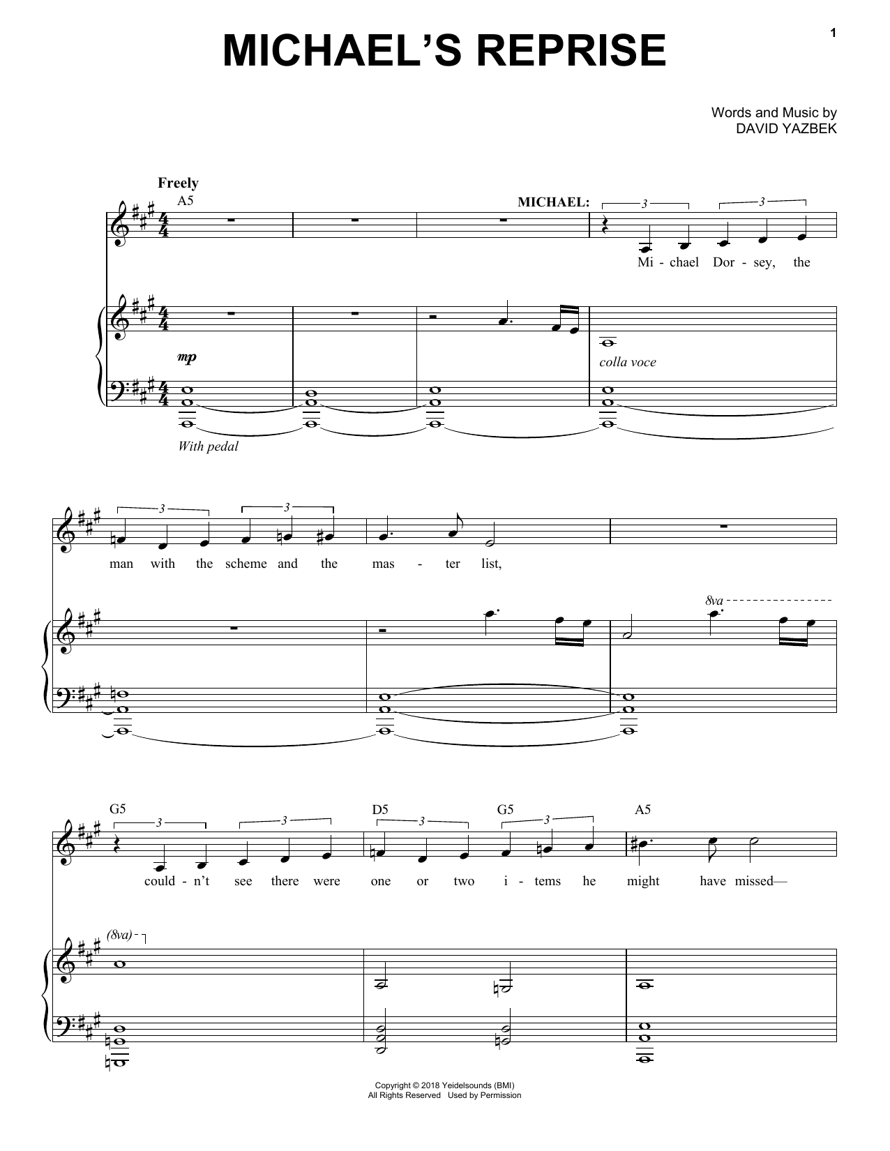 Produktbild zu: Michael's Reprise (from the musical Tootsie)