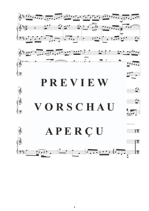 Produktgalerie: Seite 5 von 11 Flöten Sonate Nr. 2 in D-Dur BWV 1028, , Flöte und Cembalo/Klavier