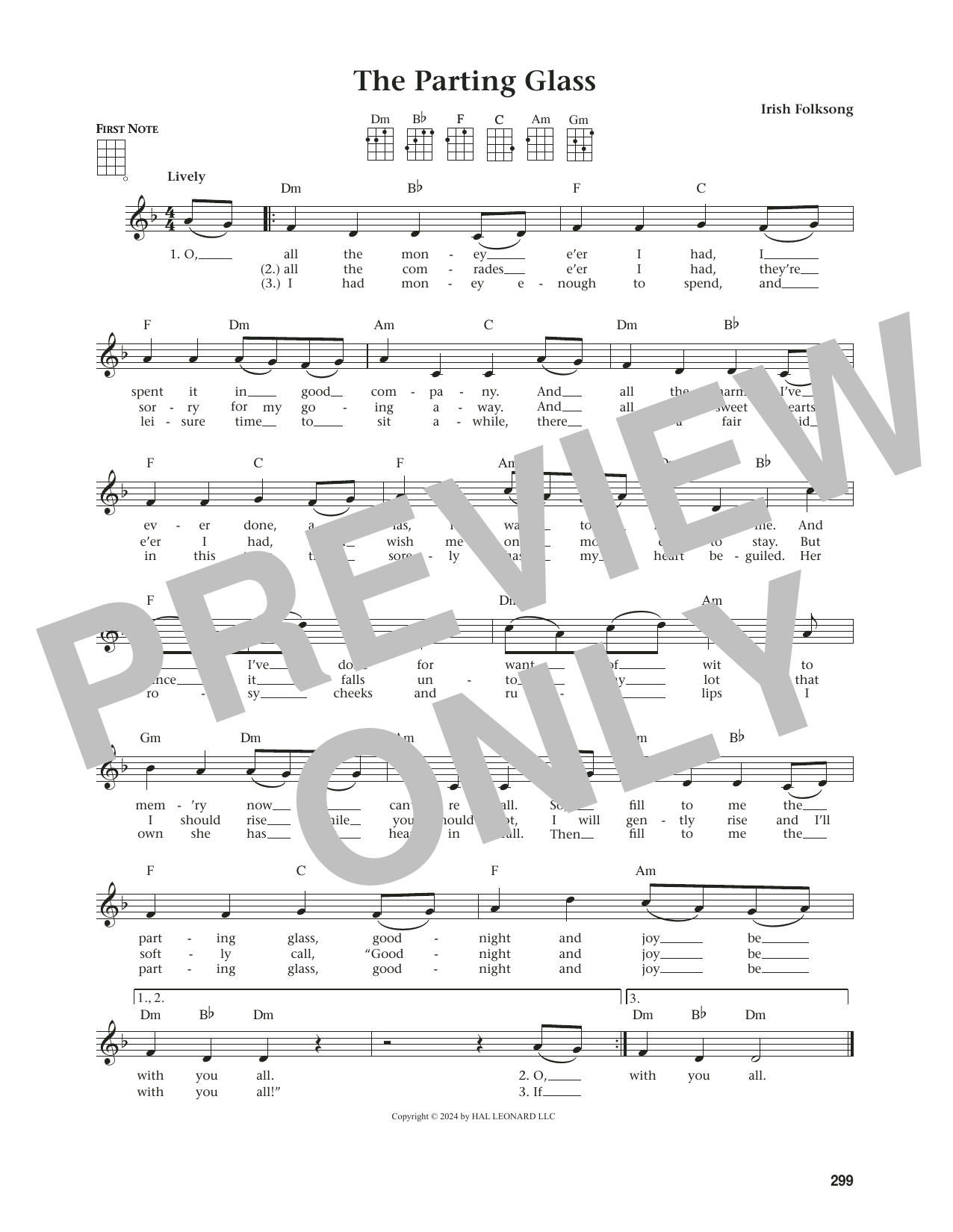 Product gallery: Page 1 of 1 The Parting Glass (from The Daily Ukulele) (arr. Jim Beloff), Irish Folksong