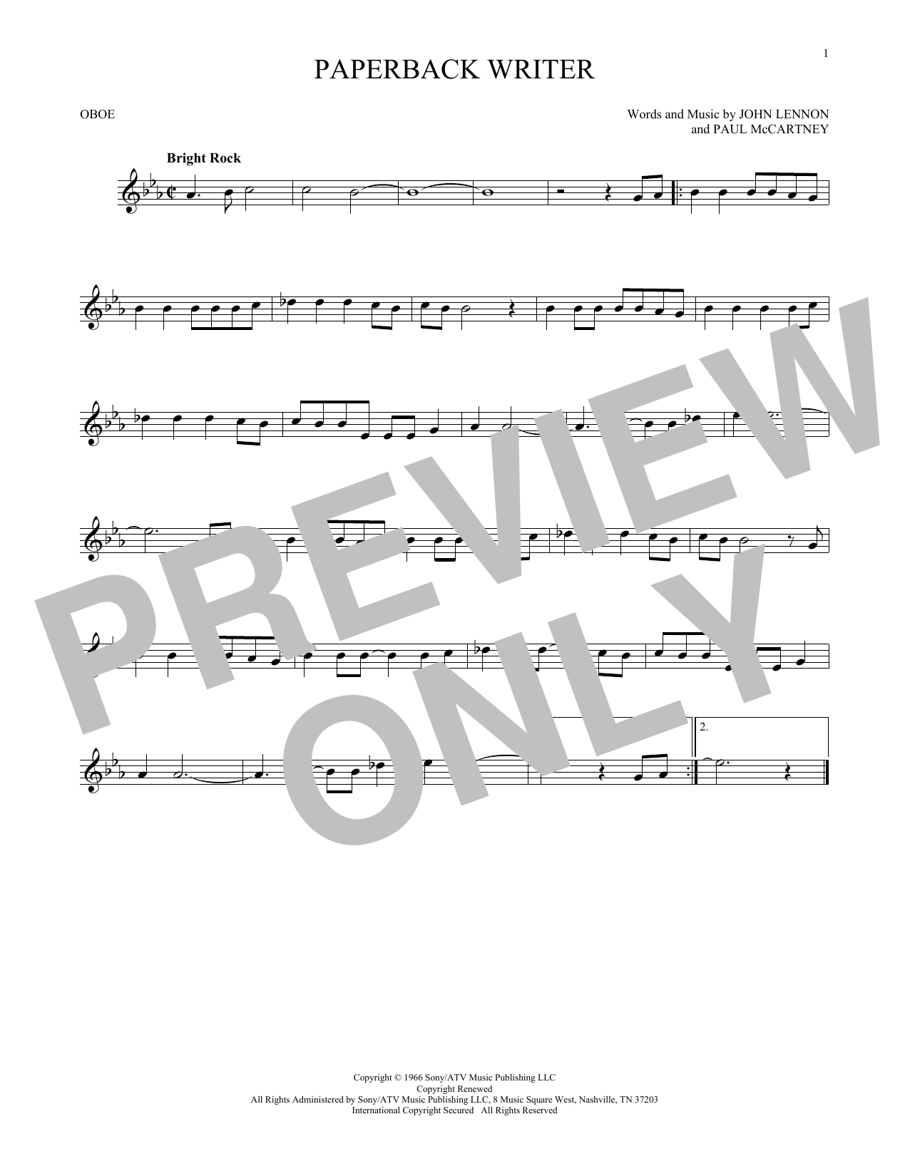 Produktgalerie: Seite 1 von 1 Paperback Writer, The Beatles, Oboe