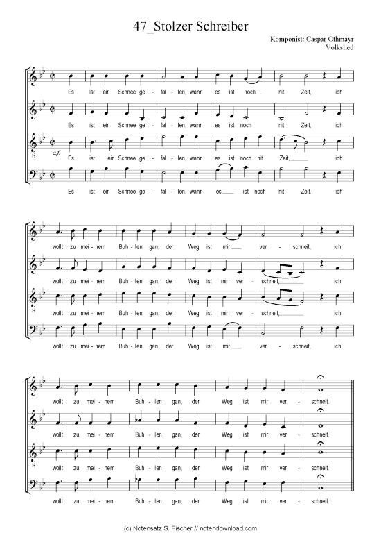 Product picture to: Stolzer Schreiber Caspar Othmayr Volkslied