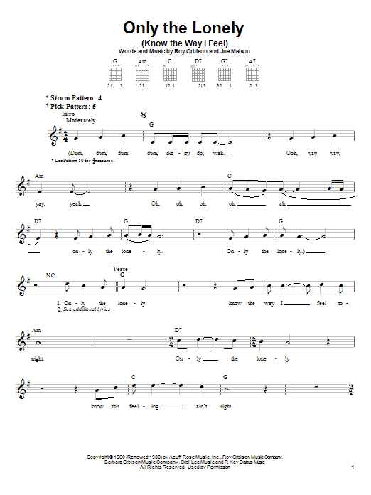 Product gallery: Page 1 of 1 Only The Lonely (Know The Way I Feel), Roy Orbison