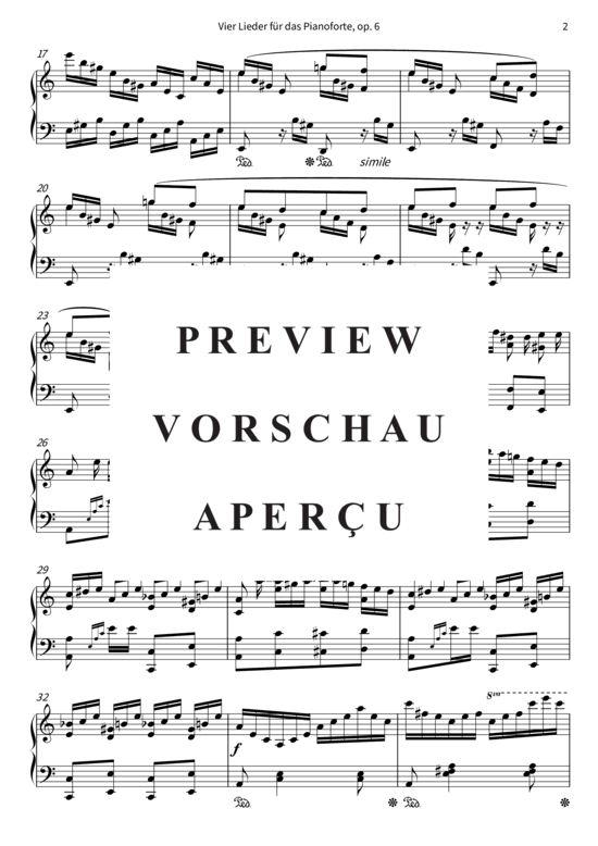 Product gallery: Page 6 of 10 Vier Lieder für das Pianoforte, op. 6 , , Piano Solo